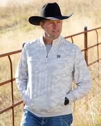 Cinch Men's 1/4 Zip in Grey Camo
