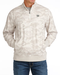 Cinch Men's 1/4 Zip in Grey Camo
