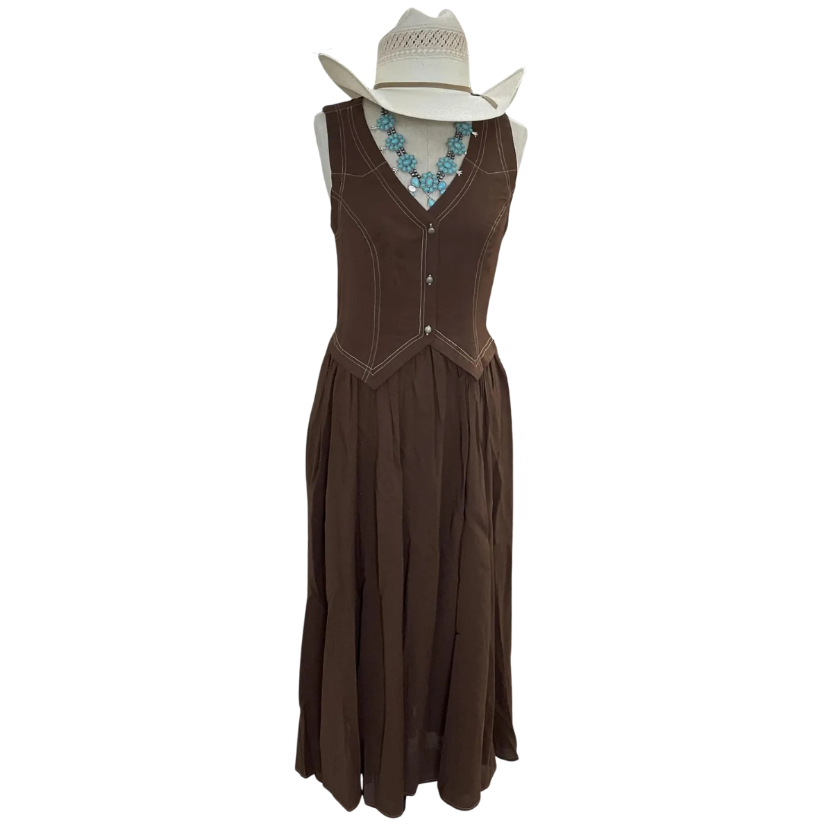 Panhandle Slim Women's Vest Dress in Chocolate