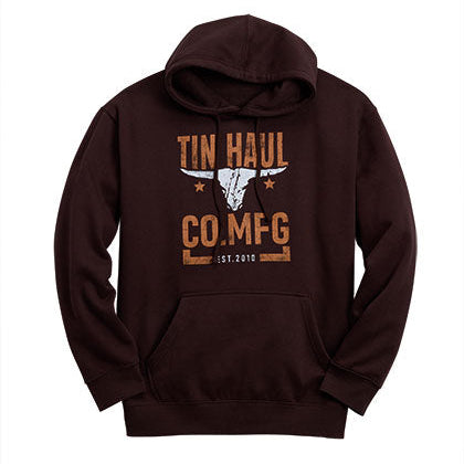 Tin Haul Men's Longhorn Logo Hoodie in Brown