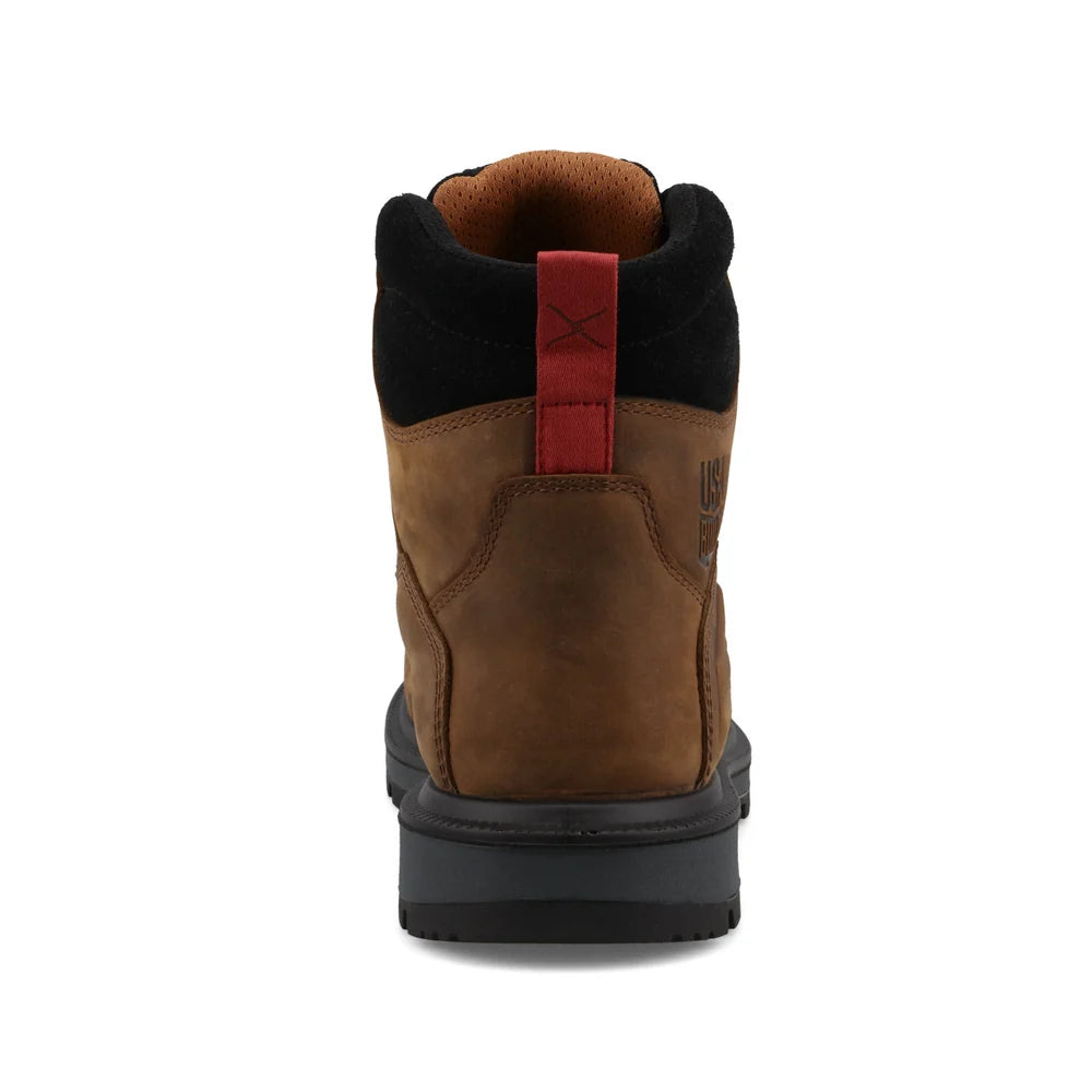 Twisted X Men's 6" Quick Draw Work Boot Nano Safety Toe in Brown & Black