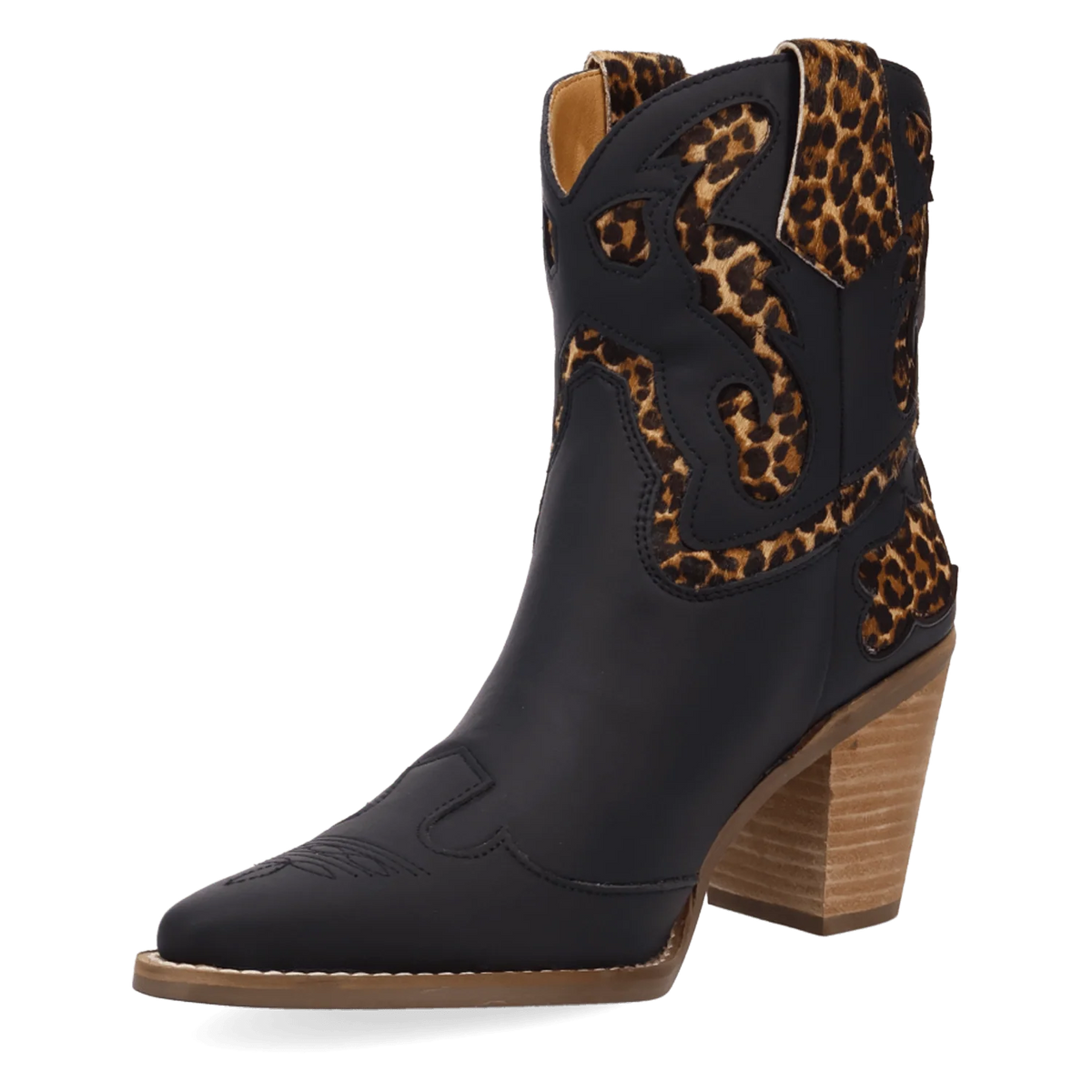 Dingo Women's Run Wild Leather Bootie in Leopard