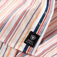 Ariat Men's S/S Pro Series Neil Classic Fit Shirt in Key Largo Blue Stripe