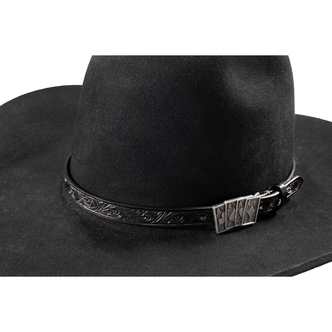 3D Belt Co. Floral Embossed Aces Hat Band