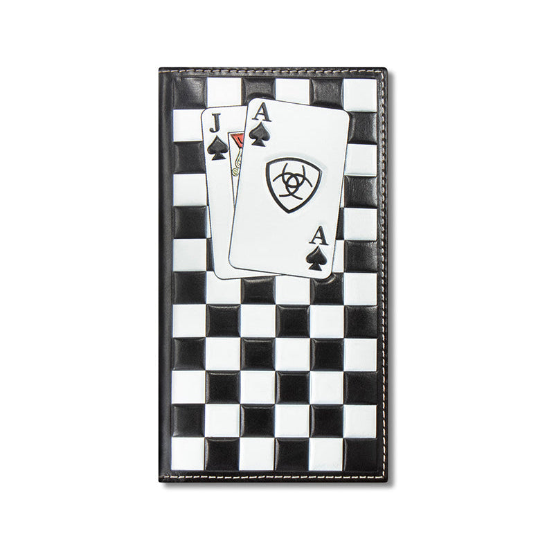 Ariat Men's Checkerboard Cards Rodeo Wallet
