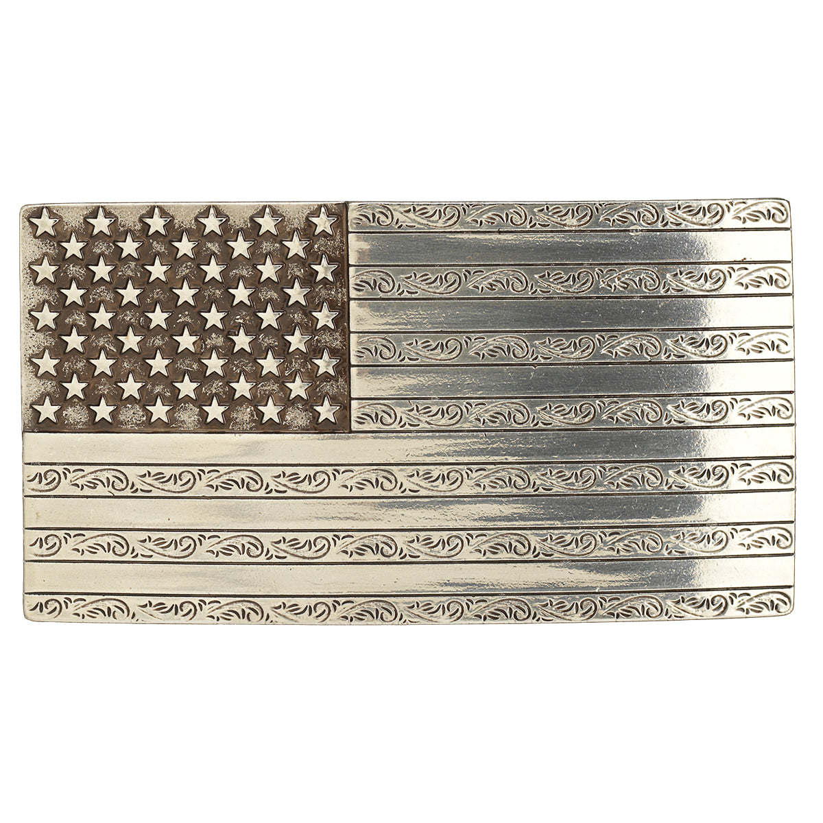 Nocona Men's Rectangular American Flag Belt Buckle