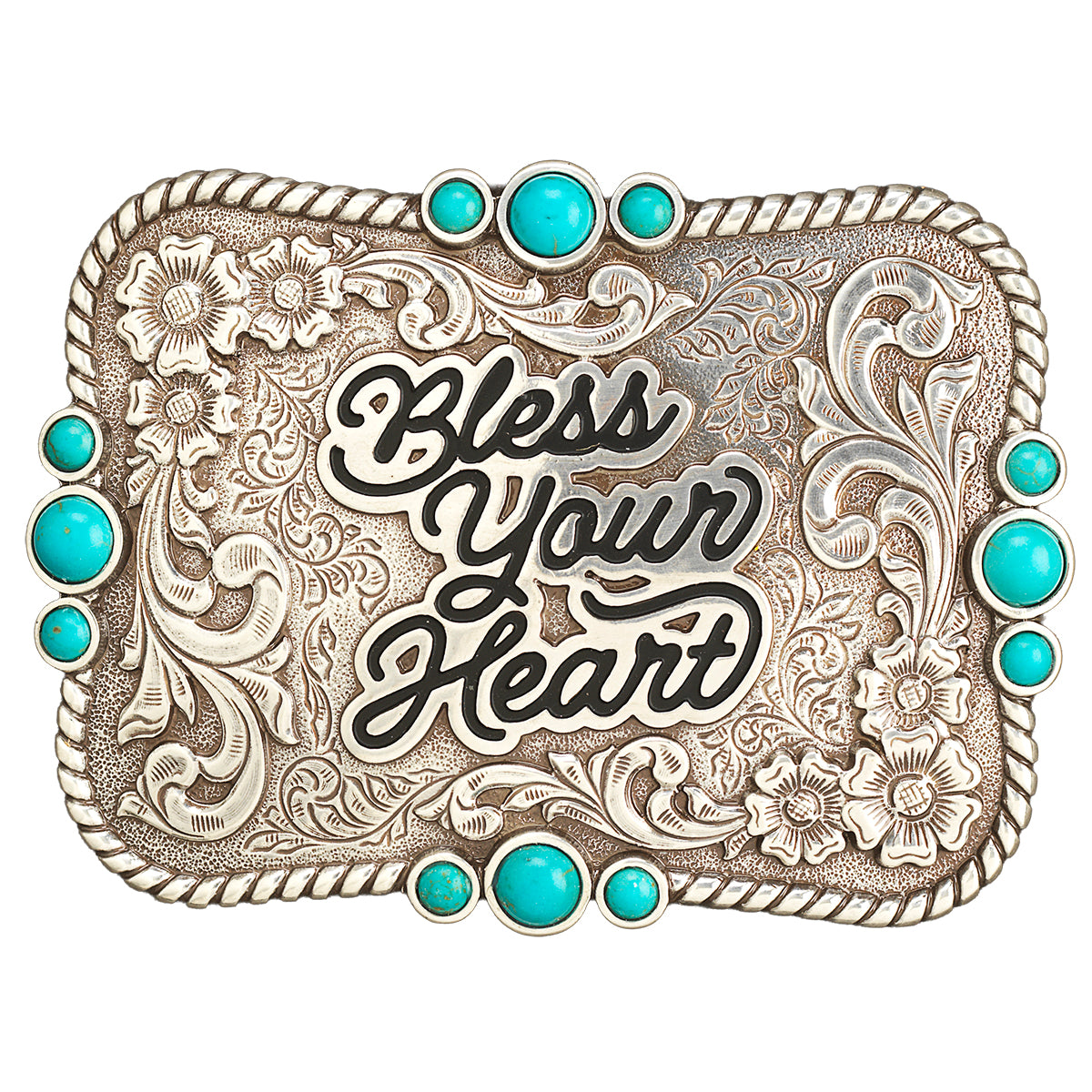 Blazin Roxx Women's Rectangular Bless Your Heart Belt Buckle