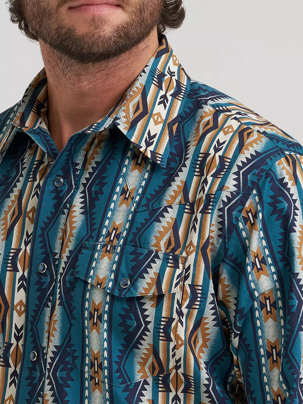 Wrangler Men's Checotah L/S Western Snap Shirt in High Desert
