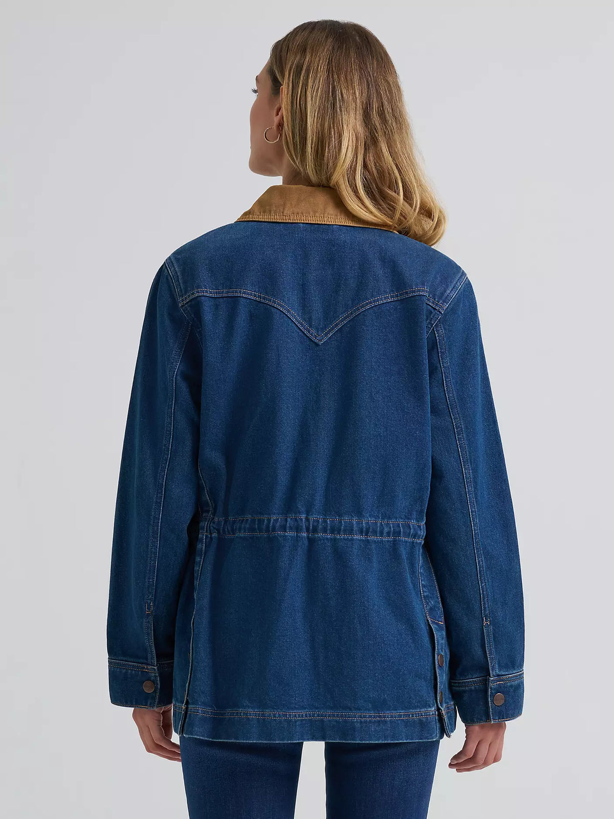 Wrangler Women's Denim Cinched Waist Barn Jacket in Denim