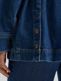 Wrangler Women's Denim Cinched Waist Barn Jacket in Denim