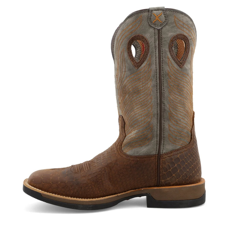 Twisted X Men’s 12" Tech X Western Boot in Brown and Grey