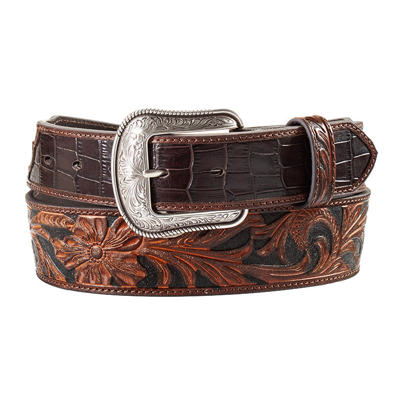 3D Belt Co. Men's Croc Print/Floral Belt