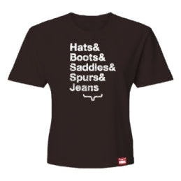 Kimes Ranch Women's Hats & Boots Tee in Pepper