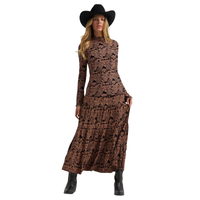Wrangler Women's Printed Tiered Maxi Skirt in Black