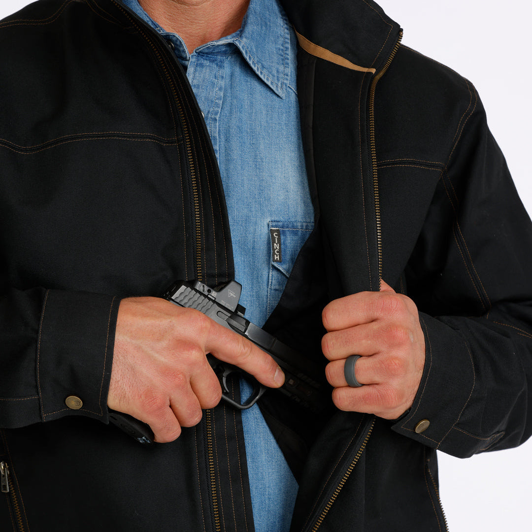 Cinch Men's Logo Concealed Carry Canvas Jacket in Black