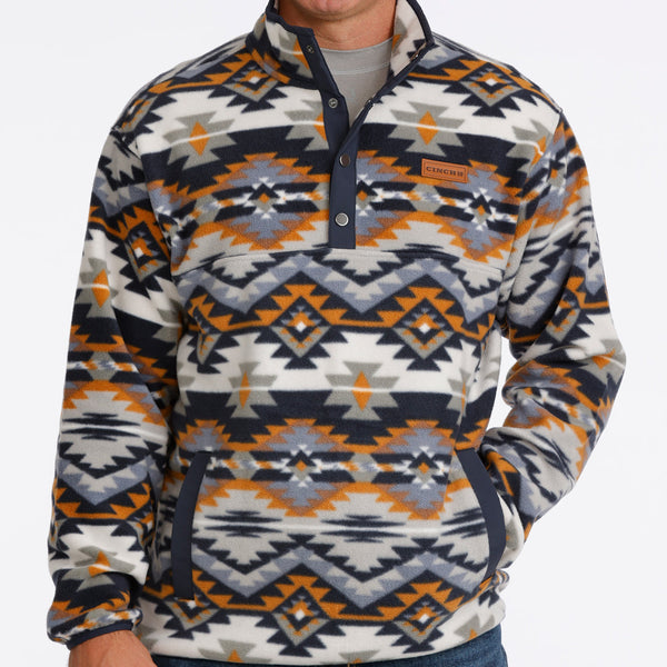 Cinch Men's Quarter Snap Polar Fleece Pullover in Multi