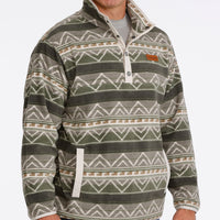 Cinch Men's Quarter Snap Polar Fleece Pullover in Olive