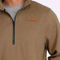 Cinch Men's Logo Half Zip Pullover in Brown