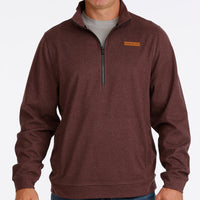 Cinch Men's Logo Half Zip Pullover in Purple