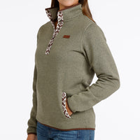 Cinch Women's 1/4 Snap Pullover Jacket in Olive