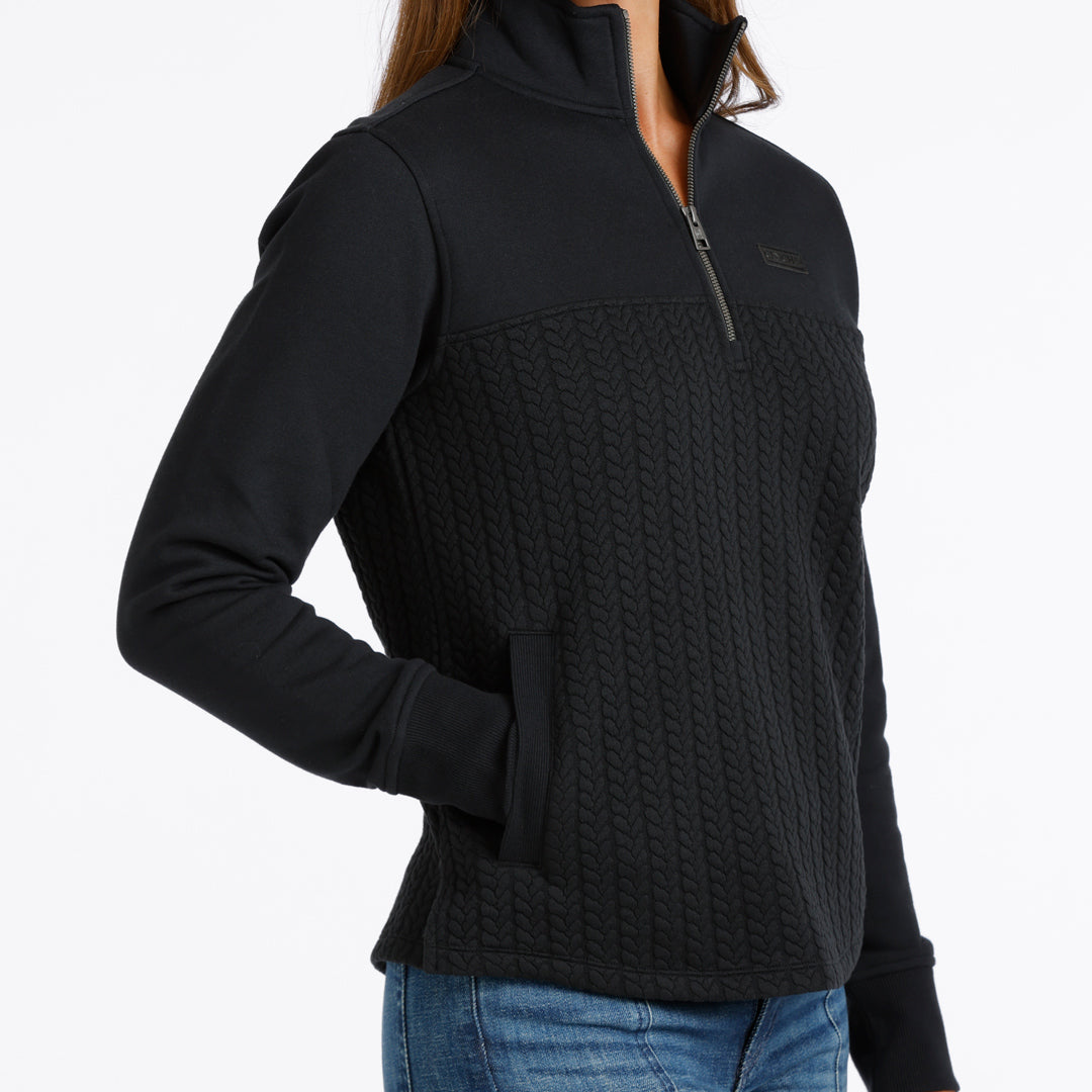Cinch Women's 1/4 Zip Pullover Jacket in Black