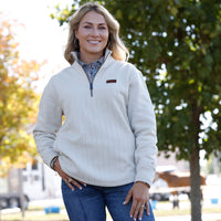 Cinch Women's 1/4 Zip Pullover Jacket in Cream