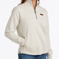 Cinch Women's 1/4 Zip Pullover Jacket in Cream