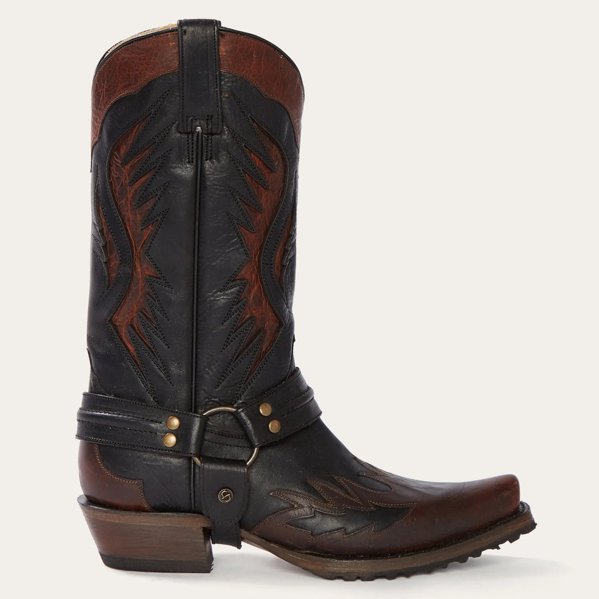 Stetson Men's Biker Outlaw Cowboy Boot in Brown/Black