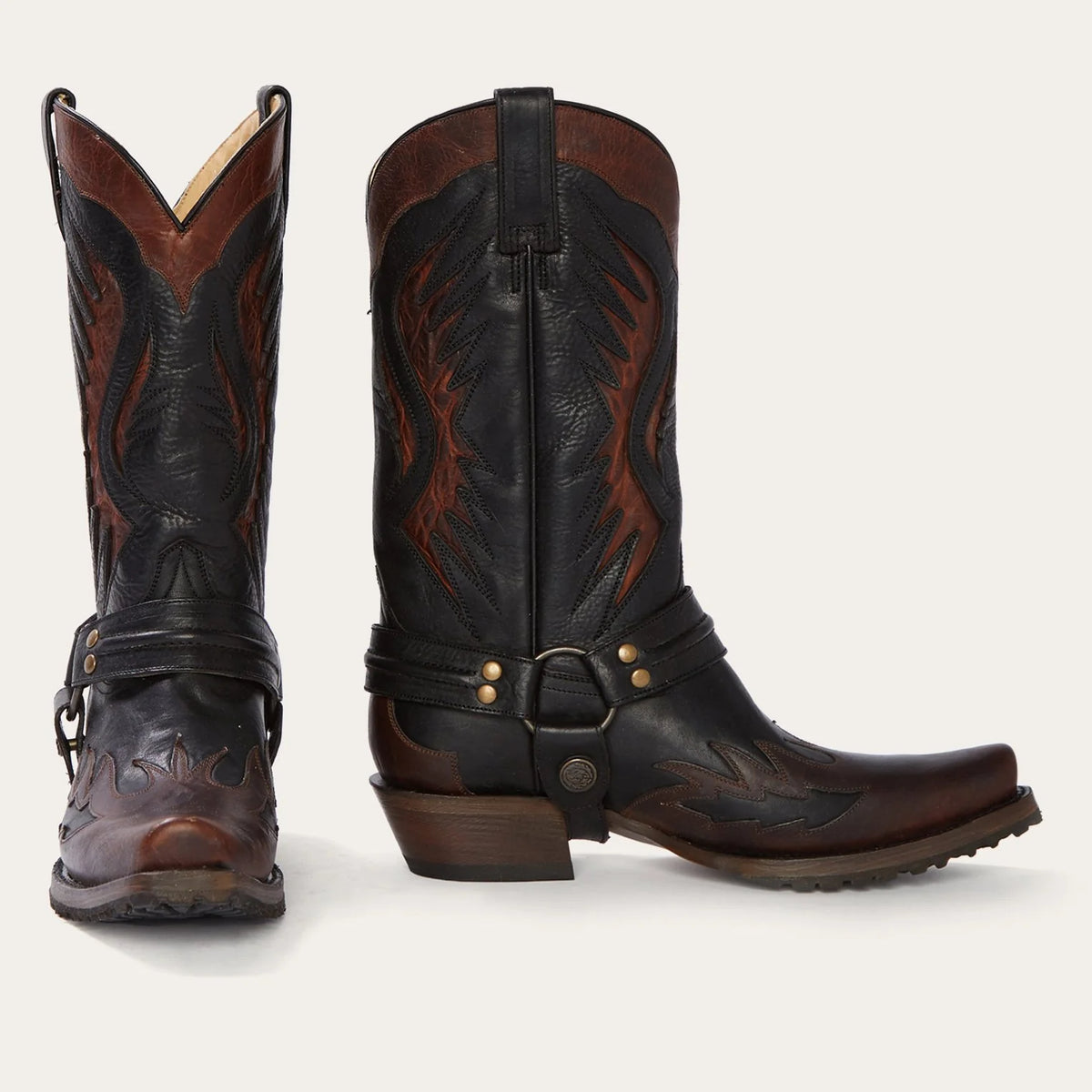 Stetson Men's Biker Outlaw Cowboy Boot in Brown/Black