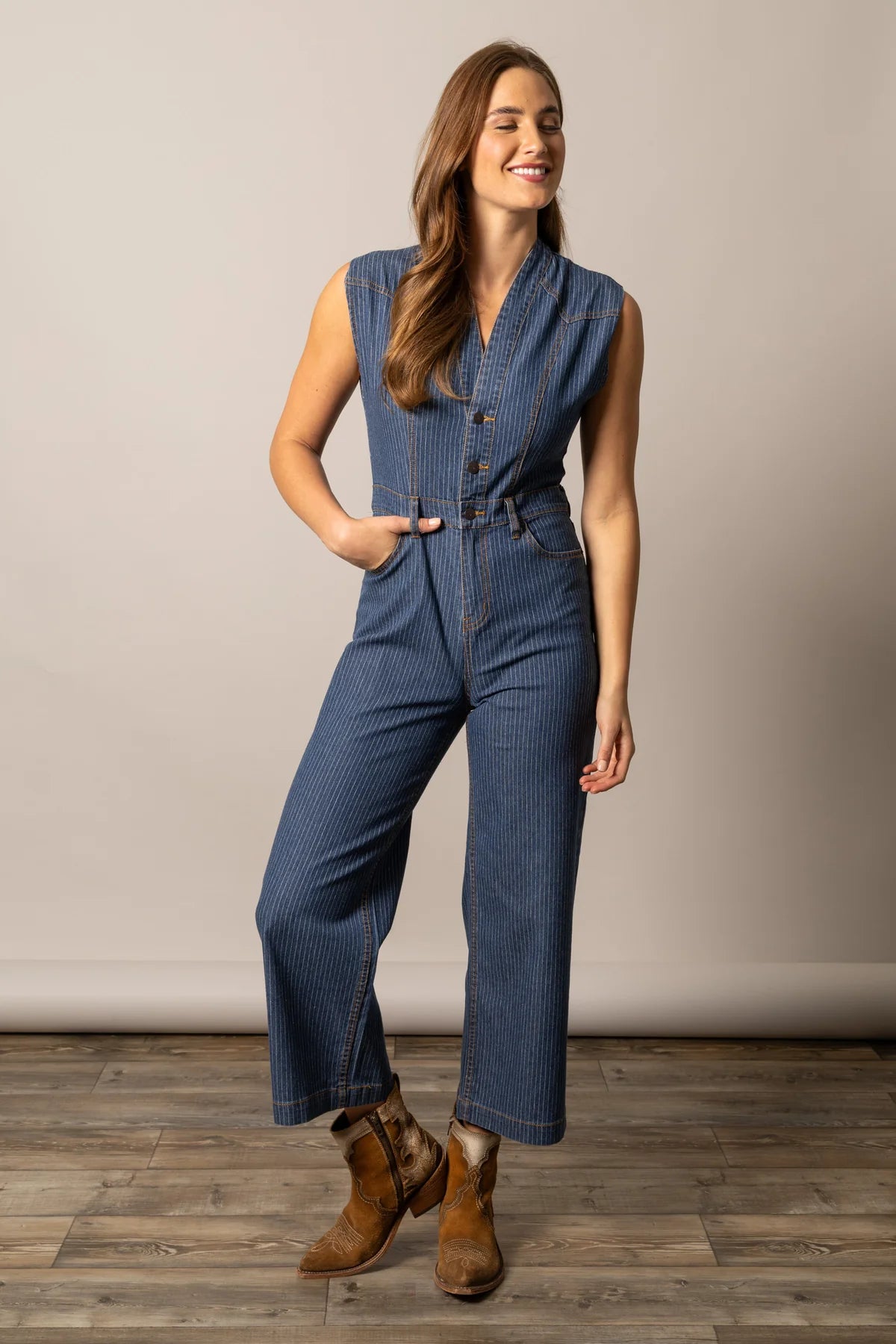 Kimes Ranch Women's Hadley Jumpsuit in Mini Stripe