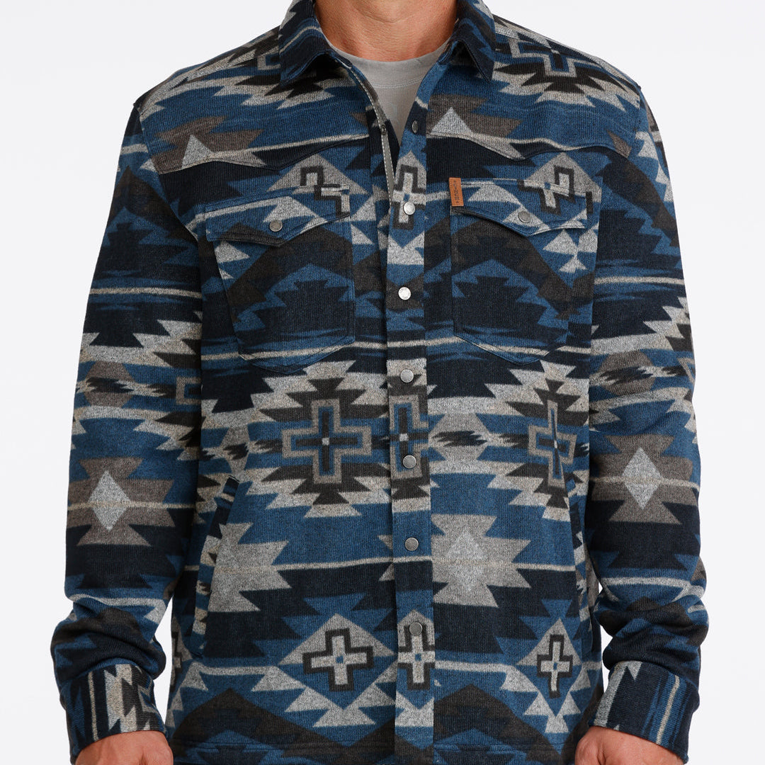 Cinch Men's Sweater Knit Shirt Jacket in Navy