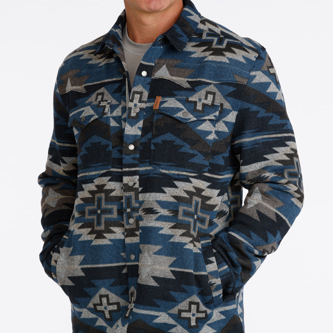 Cinch Men's Sweater Knit Shirt Jacket in Navy