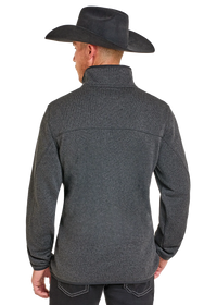 Panhandle Slim Men's Melange Henley Pullover in Black