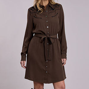 Stetson Women's Smile Pocket Western Dress in Brown