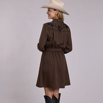 Stetson Women's Embroidered Dress in Brown