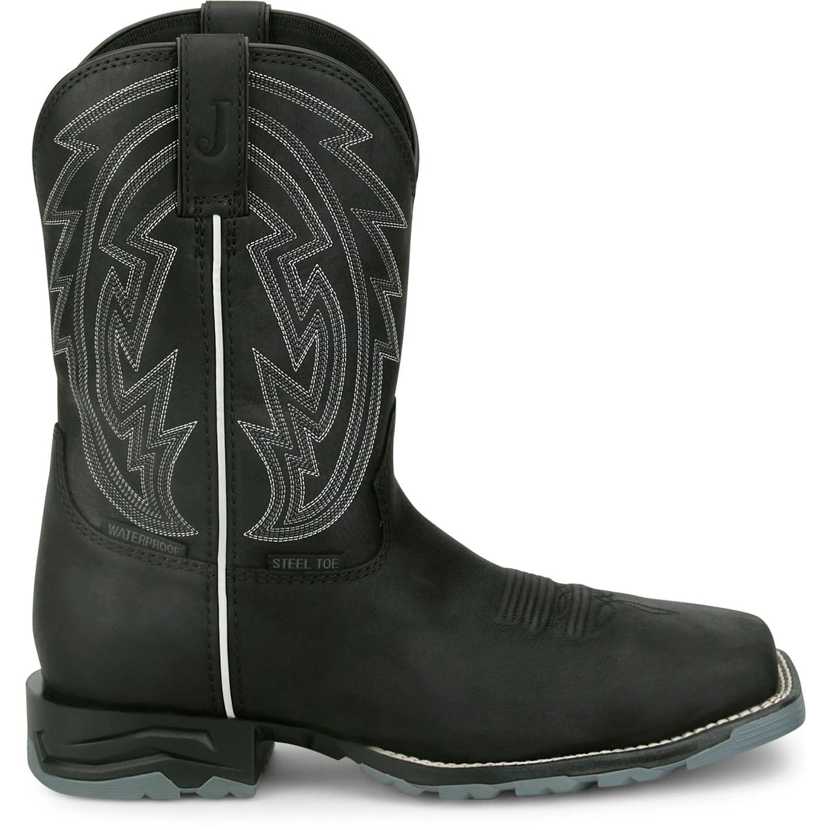 Justin Men's Lytle 11" Waterproof Steel Toe Boot in Black
