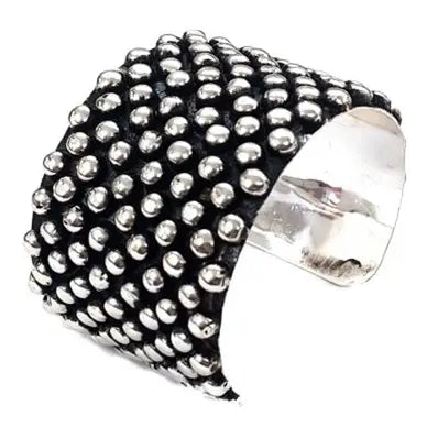 Silver Tiny Bubble Cuff Bracelet