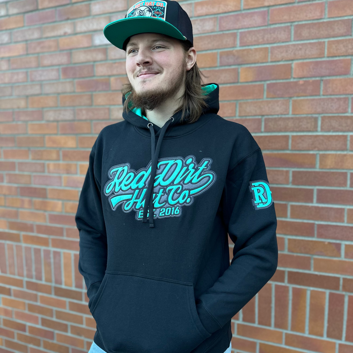 Red Dirt Hat Co. "Varsity" Hoodie in Black