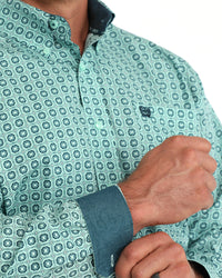 Cinch Men's L/S Classic Fit Button Down Western Shirt in Turquoise