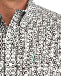 Cinch Men's L/S Modern Fit Western Button Down Shirt in White