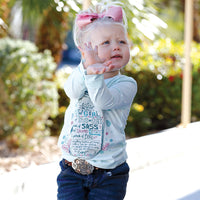 Cruel Girl's Toddler L/S "Recipe for a Cowgirl" Graphic Tee in Light Blue