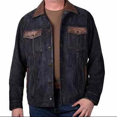 Scully Men's Suede Jacket in Navy