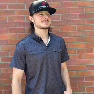 Red Dirt Hat Co. Men's S/S Cowboy Casual Polo in Diamond Stitch
