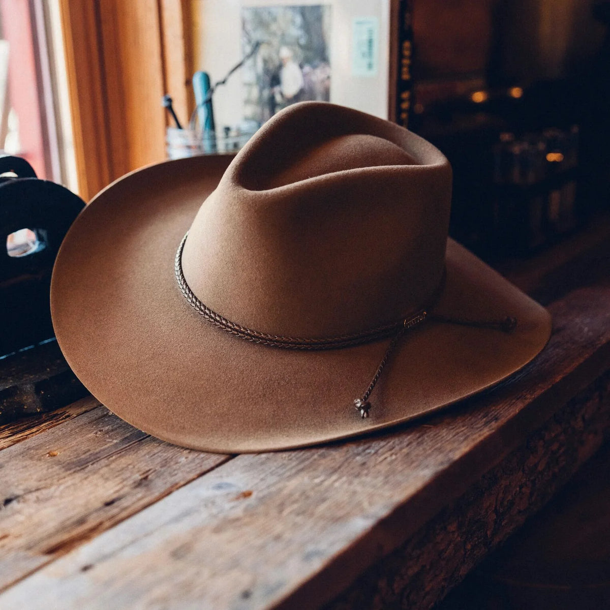 Stetson Carson Pinch Front 6X Fur Felt Hat in Acorn