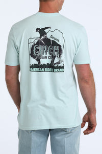Cinch Men's Genuine American Rodeo Graphic T-Shirt in Aqua
