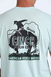 Cinch Men's Genuine American Rodeo Graphic T-Shirt in Aqua