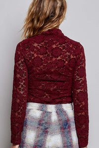 Women's Mock Turtleneck Long Sleeve Top in Wine
