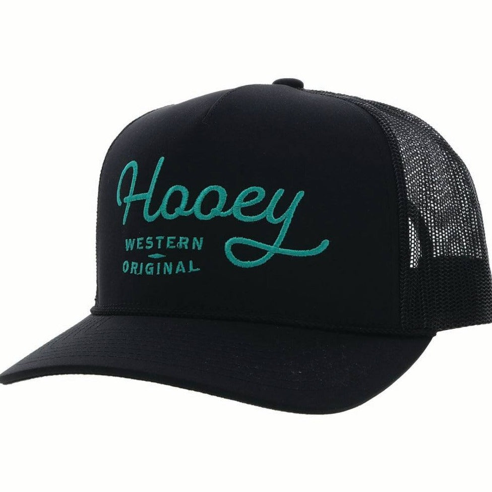 Hooey Youth "OG"  Trucker Cap- Black & Turquoise