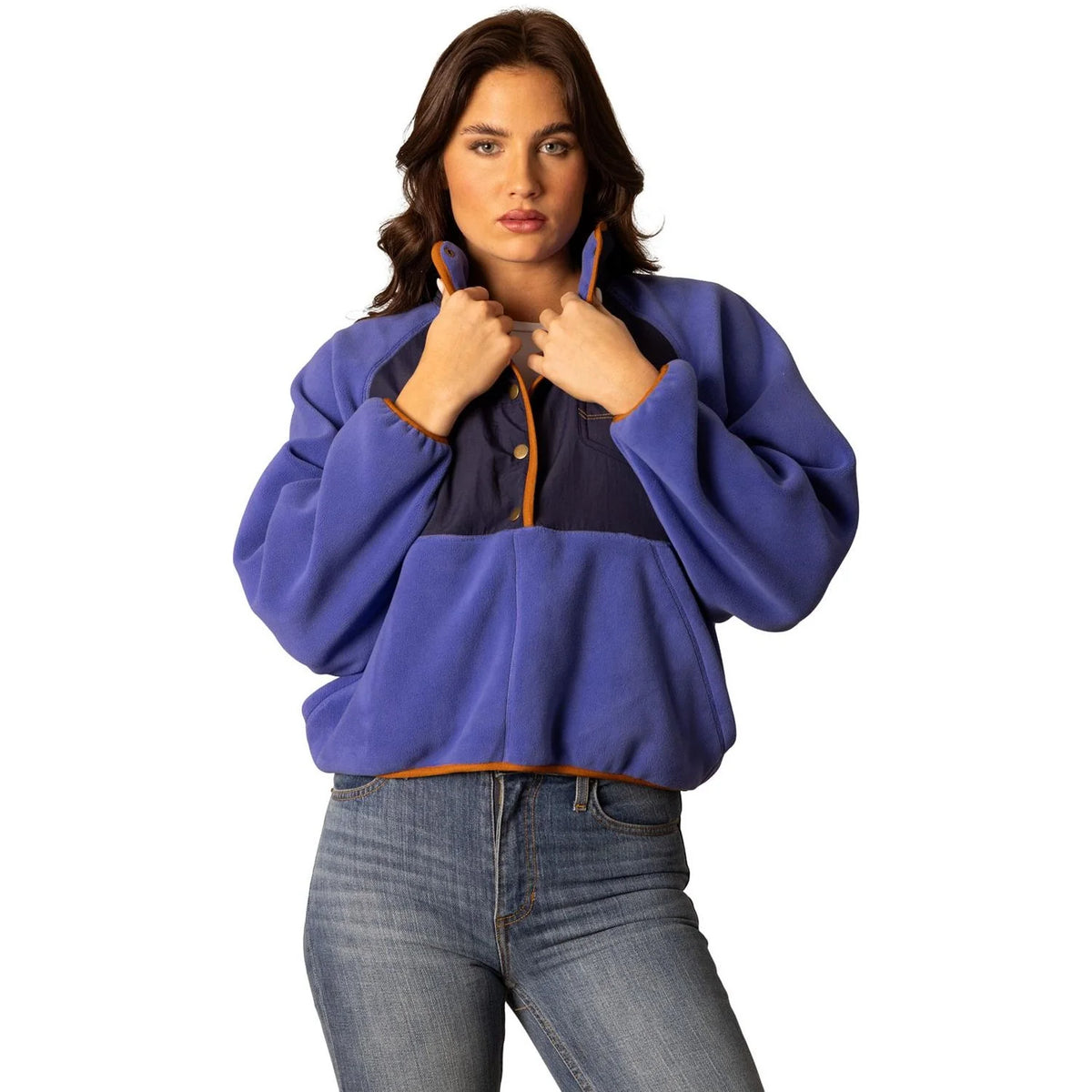 Kimes Ranch Women's Josie Quarter Snap Fleece Sweater in Blue