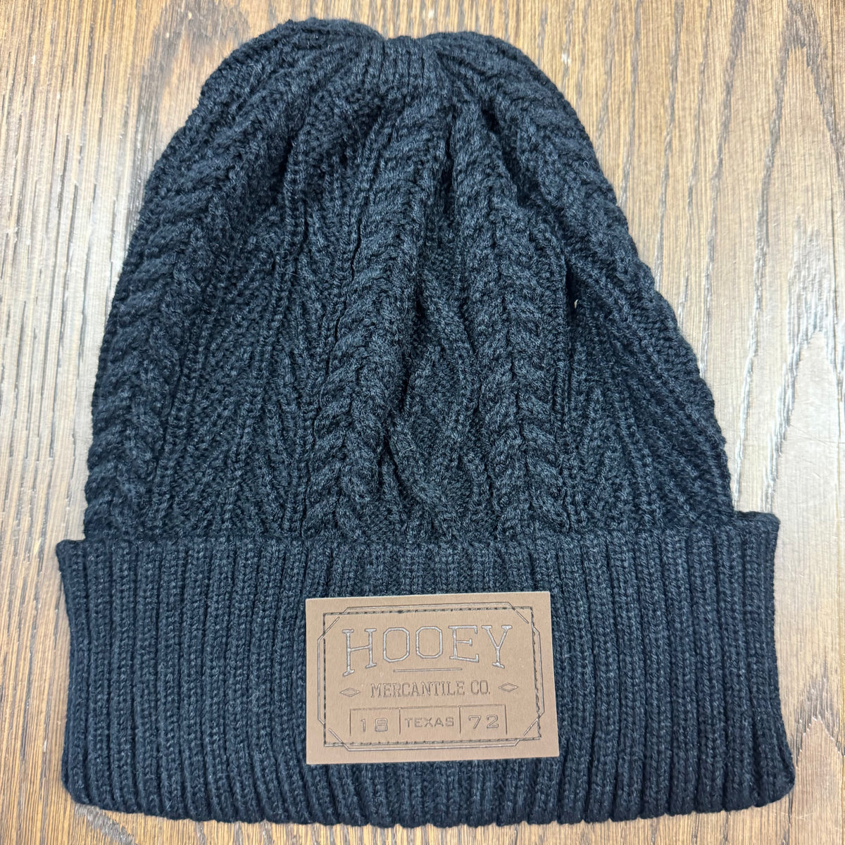 Hooey Knit Logo Patch Beanie in Black